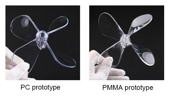Pc prototype and PMMA prototype Pc prototype and PMMA prototype